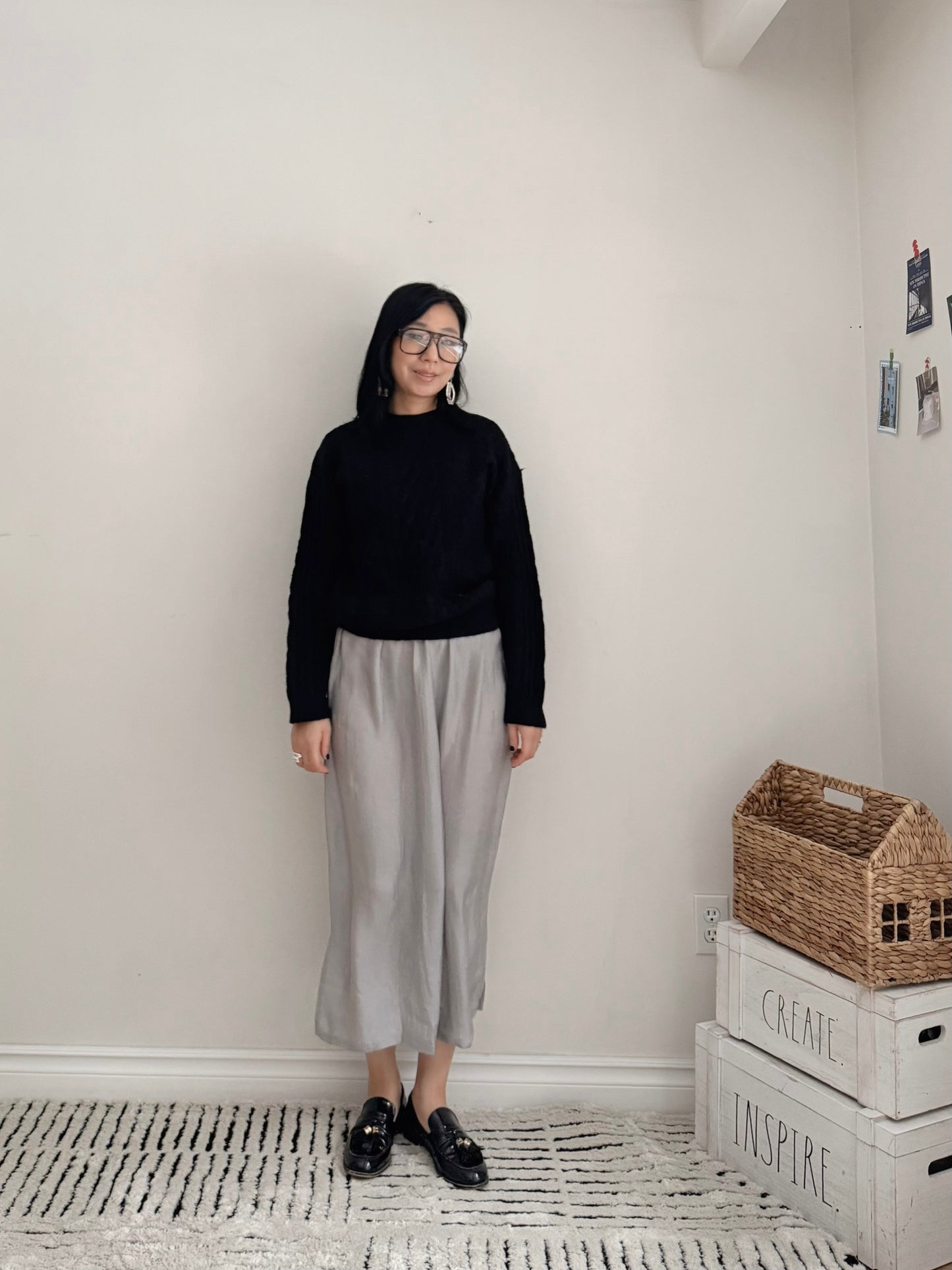 CABLE ROUND KNIT(pink , green, black )