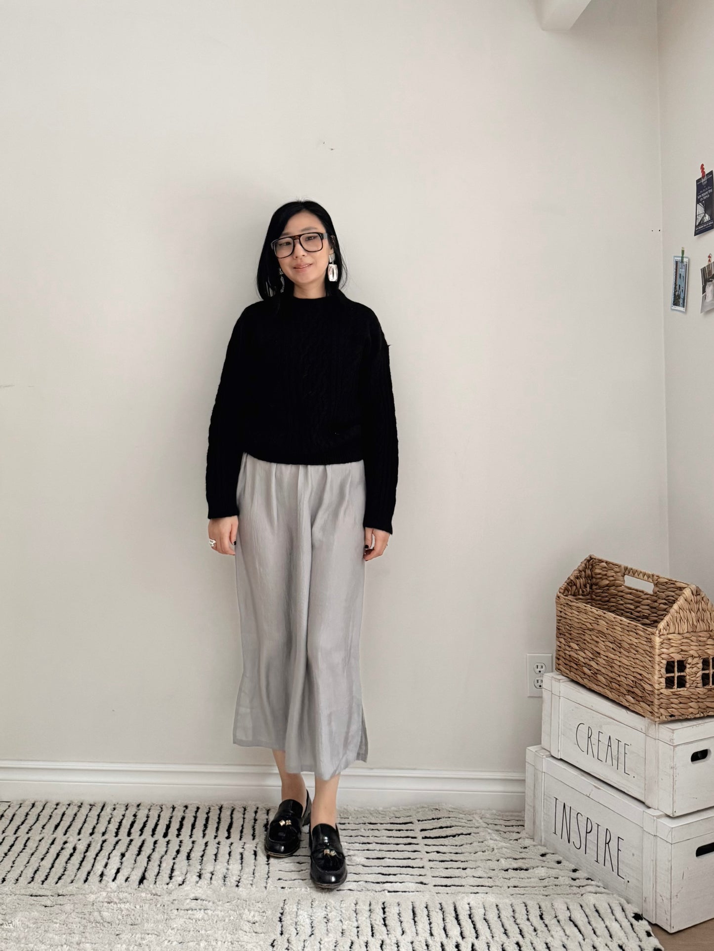 Glossy Banding Skirt (blue,brown,grey)