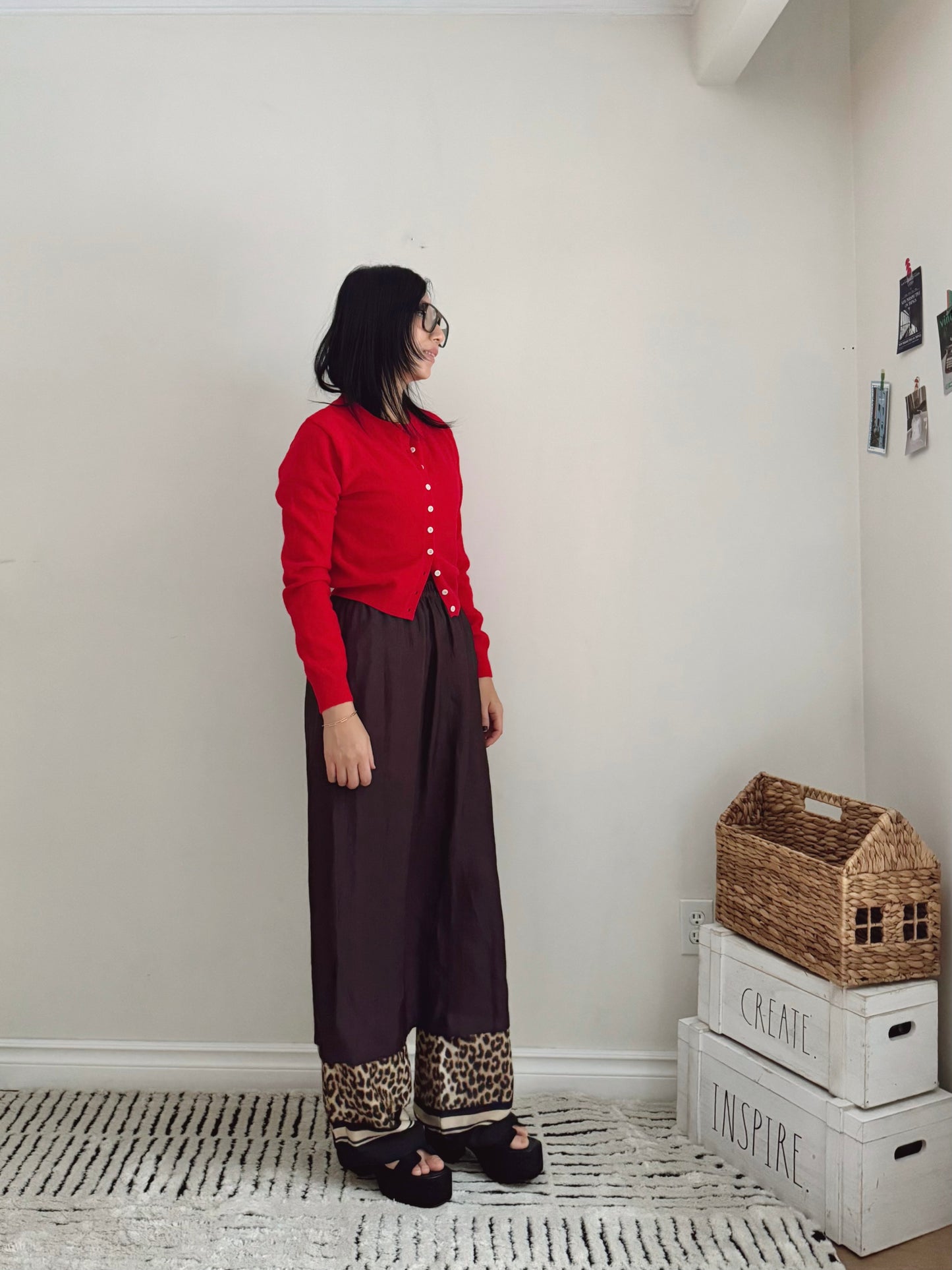 Glossy Banding Skirt (blue,brown,grey)