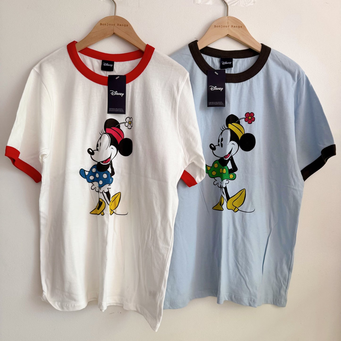 Retro Minnie Ringer Tee (white, blue)