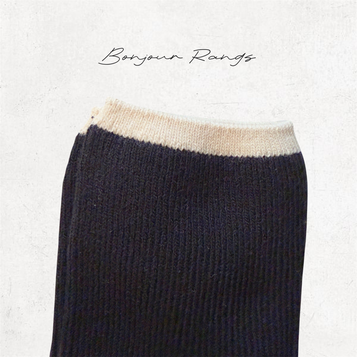 COLOR BLOCK RIBBED SOCK (Black,Ivory,Brown)