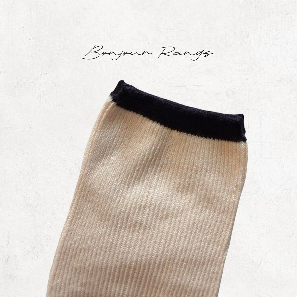 COLOR BLOCK RIBBED SOCK (Black,Ivory,Brown)