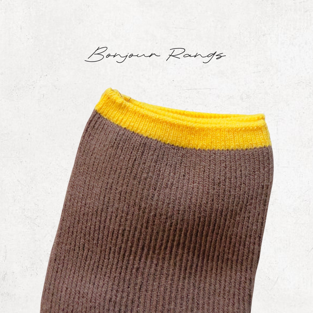 COLOR BLOCK RIBBED SOCK (Black,Ivory,Brown)