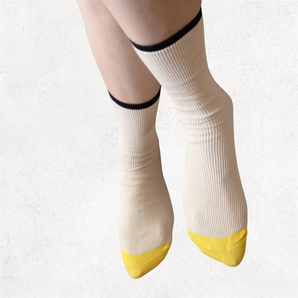COLOR BLOCK RIBBED SOCK (Black,Ivory,Brown)